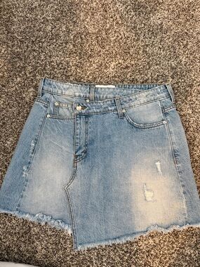 Derek Lam Cleo Crossover Denim Mini Skirt -size 29